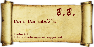 Bori Barnabás névjegykártya