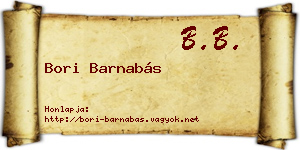 Bori Barnabás névjegykártya